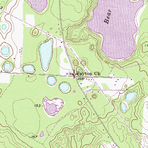 Topographic Map of Payton Church, GA