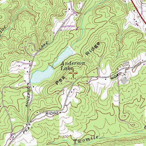 Topographic Map of Pea Ridge, GA