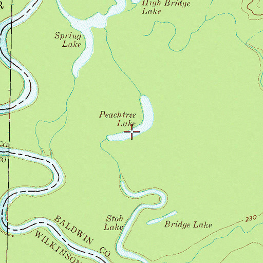Topographic Map of Peachtree Lake, GA
