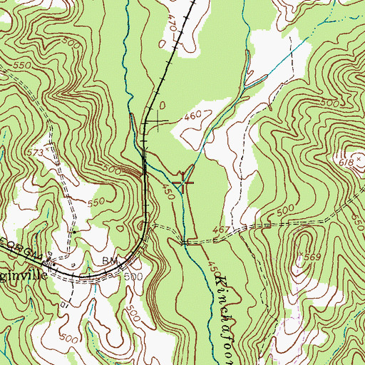 Topographic Map of Peacock Ditch, GA