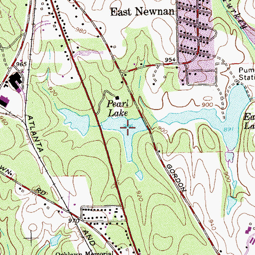 Topographic Map of Pearl Lake, GA