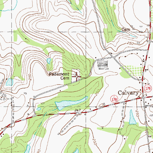 Topographic Map of Pedemont Cemetery, GA