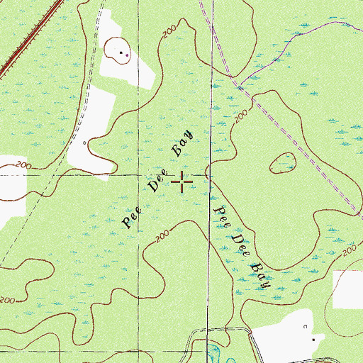 Topographic Map of Pee Dee Bay, GA