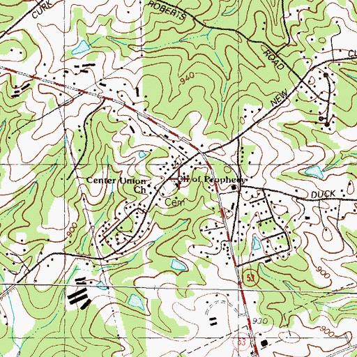 Topographic Map of Peeks Chapel, GA