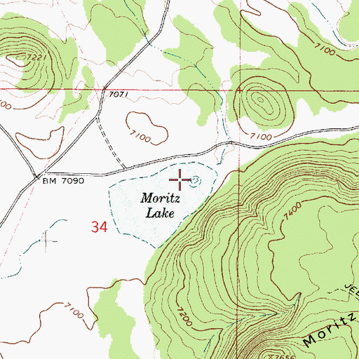 Topographic Map of Moritz Lake, AZ