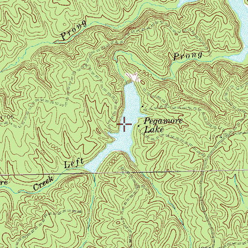 Topographic Map of Pegamore Lake, GA