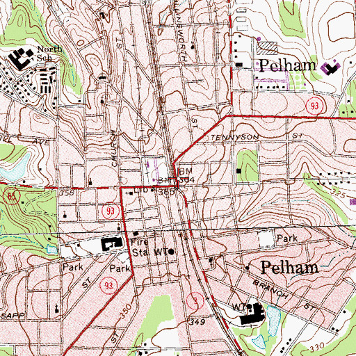 Topographic Map of Pelham, GA