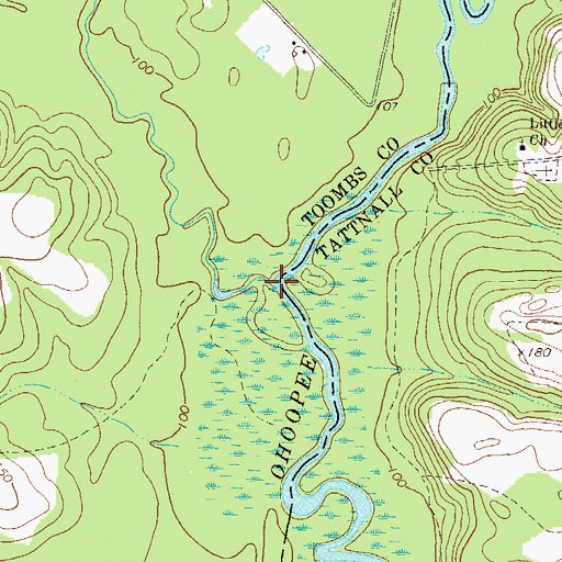 Topographic Map of Pendleton Creek, GA