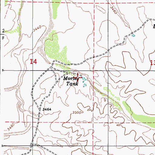Topographic Map of Morley Tank, AZ