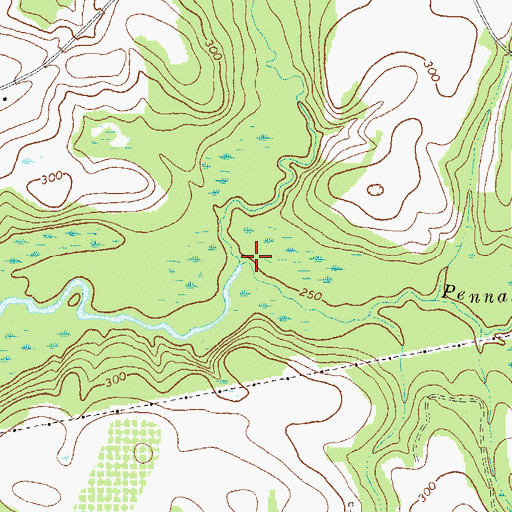 Topographic Map of Pennahatchee Creek, GA