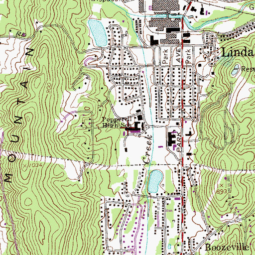 Topographic Map of Pepperell High School, GA