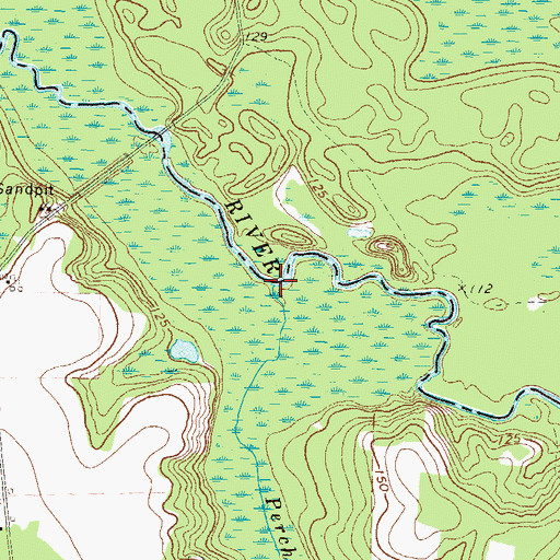 Topographic Map of Perch Creek, GA