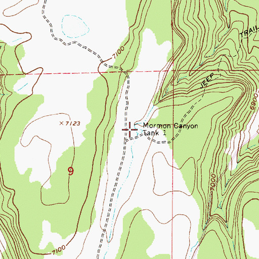 Topographic Map of Mormon Canyon Tank One, AZ