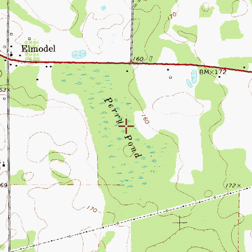 Topographic Map of Perry Pond, GA