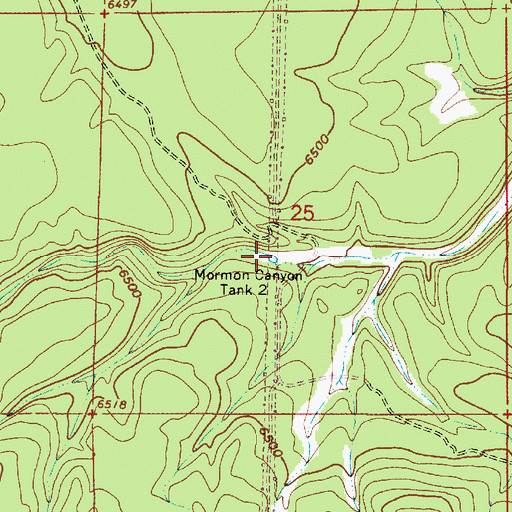 Topographic Map of Mormon Canyon Tank Two, AZ