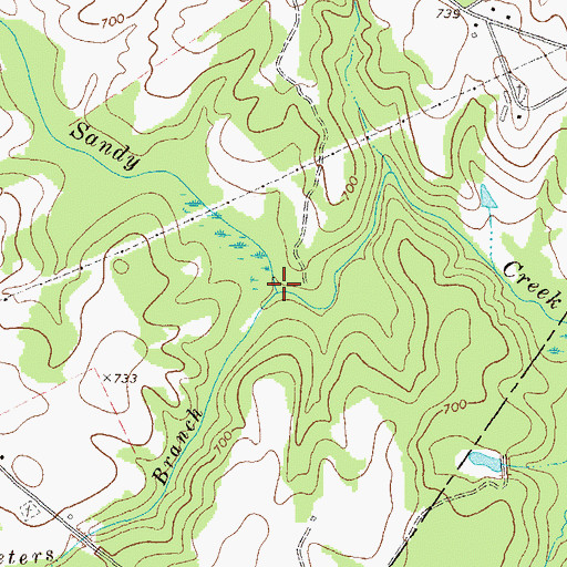 Topographic Map of Peters Branch, GA