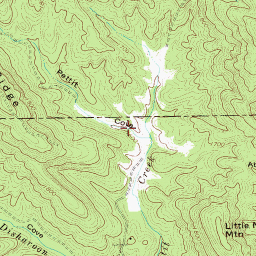 Topographic Map of Pettit Cove, GA