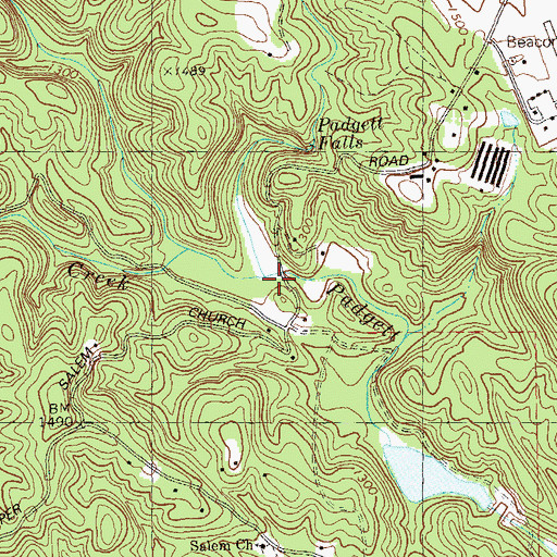 Topographic Map of Pettit Creek, GA