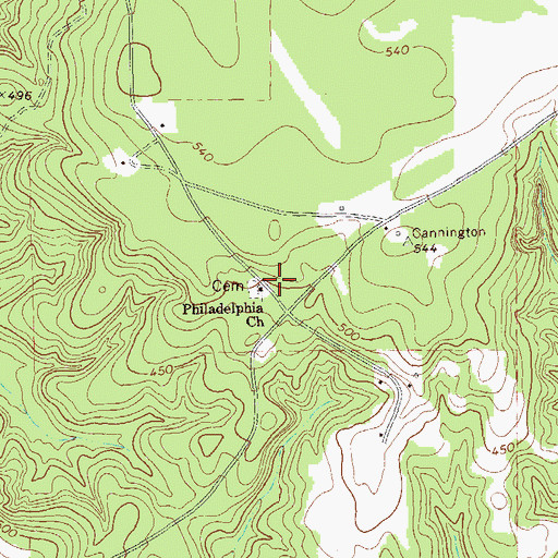 Topographic Map of Philadelphia Church, GA