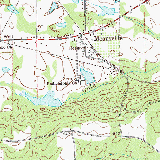 Topographic Map of Philadelphia Church, GA
