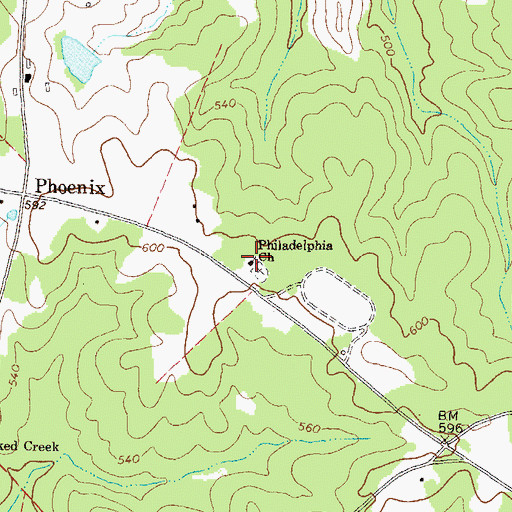 Topographic Map of Philadelphia Church, GA
