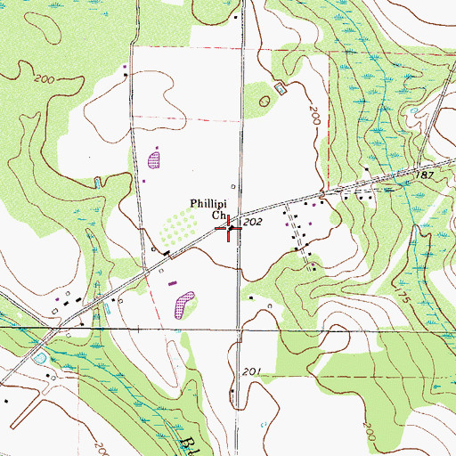 Topographic Map of Phillipi Missionary Baptist Church, GA