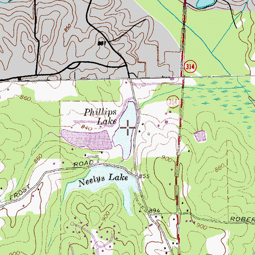 Topographic Map of Phillips Lake, GA