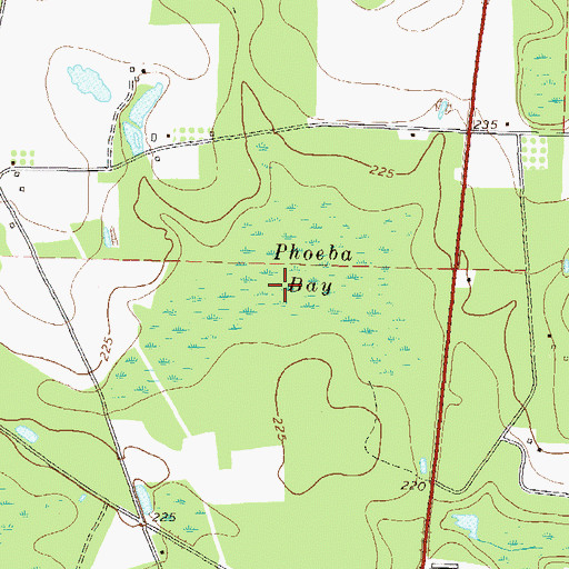 Topographic Map of Phoeba Bay, GA