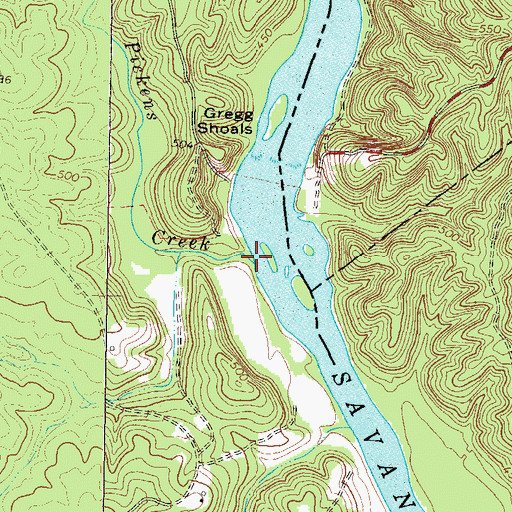 Topographic Map of Pickens Creek, GA