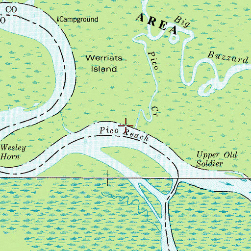 Topographic Map of Pico Reach, GA