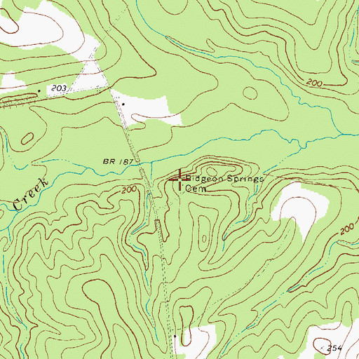 Topographic Map of Pidgeon Springs Cemetery, GA
