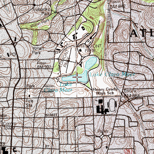 Topographic Map of Piedmont Lake, GA
