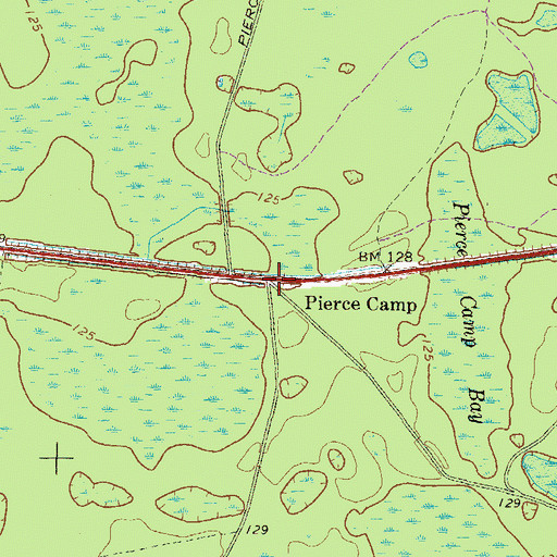Topographic Map of Pierce Camp, GA