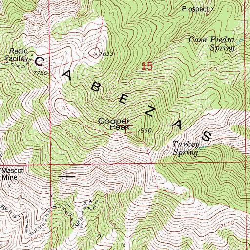 Topographic Map of Cooper Peak, AZ