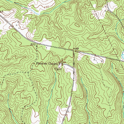 Topographic Map of Pierces Chapel, GA