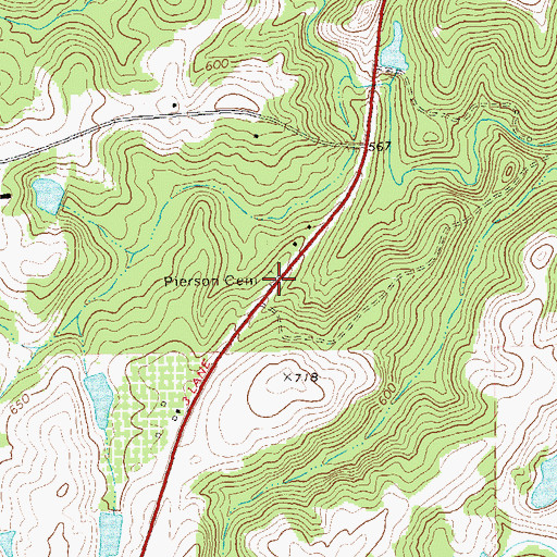 Topographic Map of Pierson Cemetery, GA