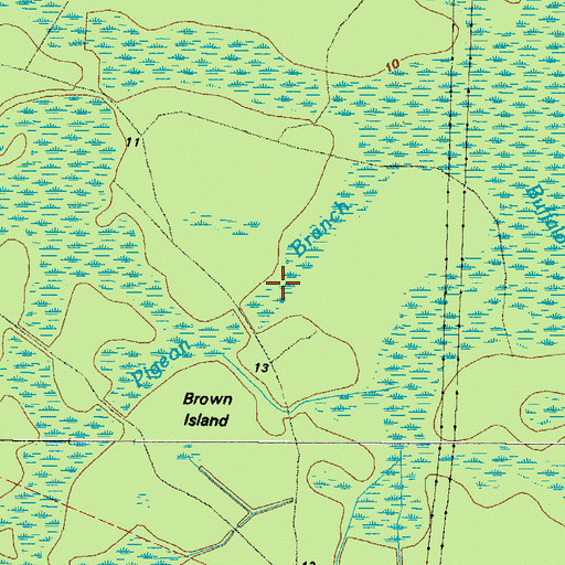 Topographic Map of Pigeon Branch, GA