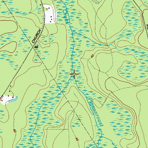 Topographic Map of Pigeonroost Creek, GA