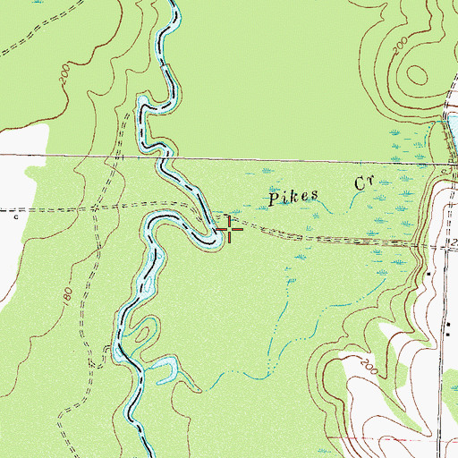 Topographic Map of Pikes Creek, GA