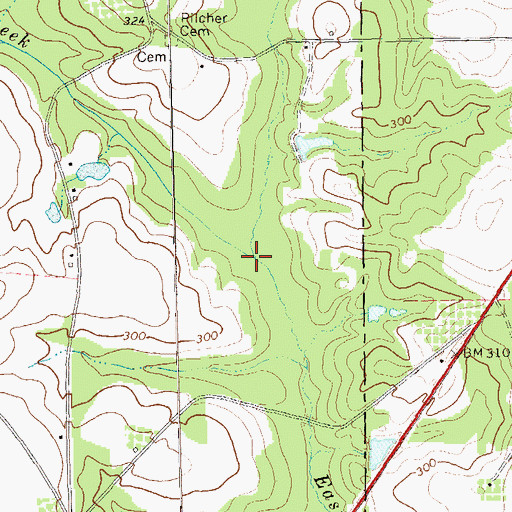 Topographic Map of Pilcher Creek, GA