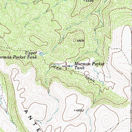 Topographic Map of Mormon Pocket Tank, AZ