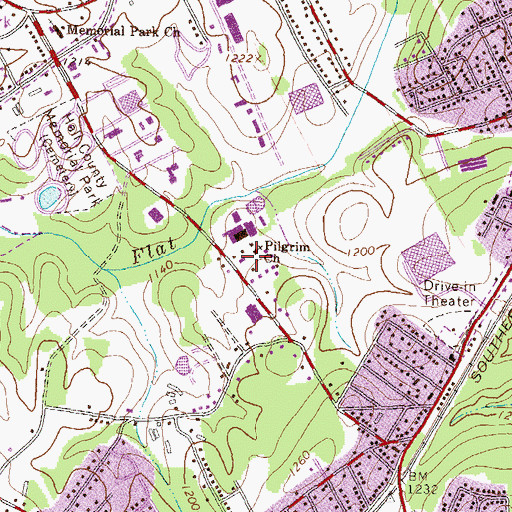 Topographic Map of Pilgrim Church, GA