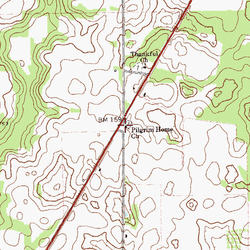 Topographic Map of Pilgrim Home Church, GA