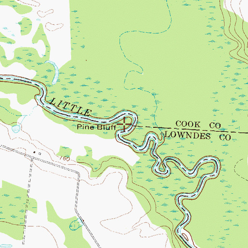Topographic Map of Pine Bluff, GA