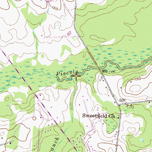 Topographic Map of Pine Branch, GA