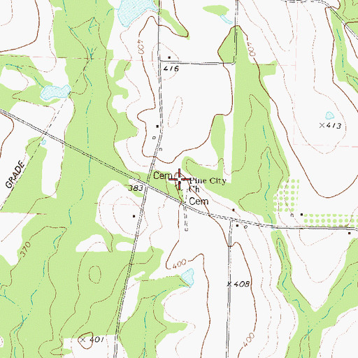 Topographic Map of Pine City Church, GA