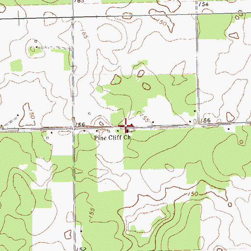 Topographic Map of Pine Cliff Church, GA