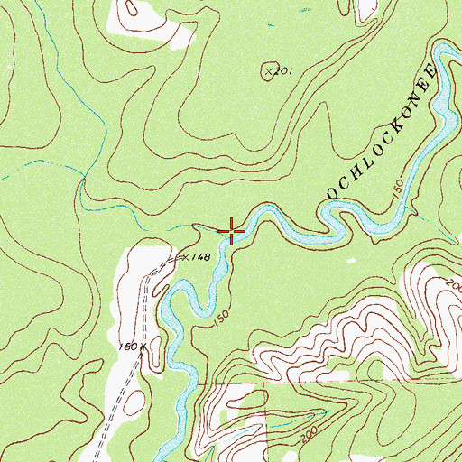 Topographic Map of Pine Creek, GA