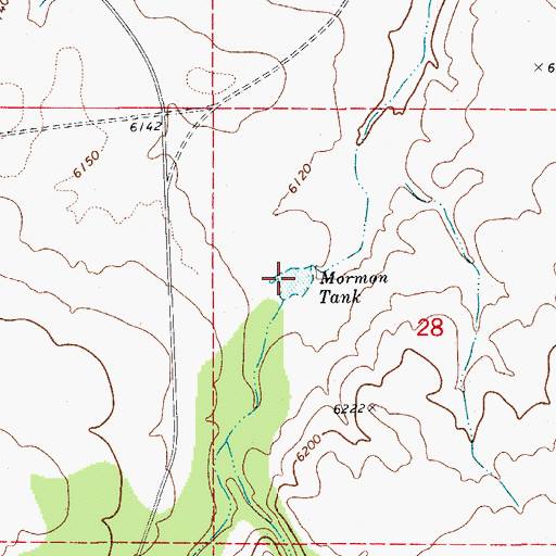 Topographic Map of Mormon Tank, AZ