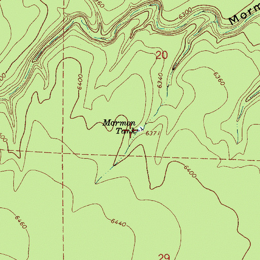 Topographic Map of Mormon Tank, AZ